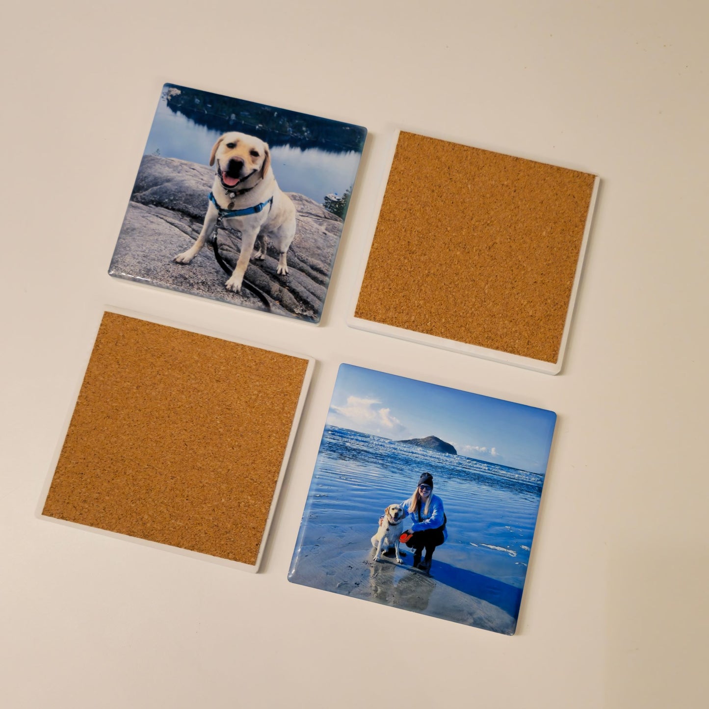Custom Sublimated Ceramic Coasters – 3.75" Square | Personalized Drink Coasters