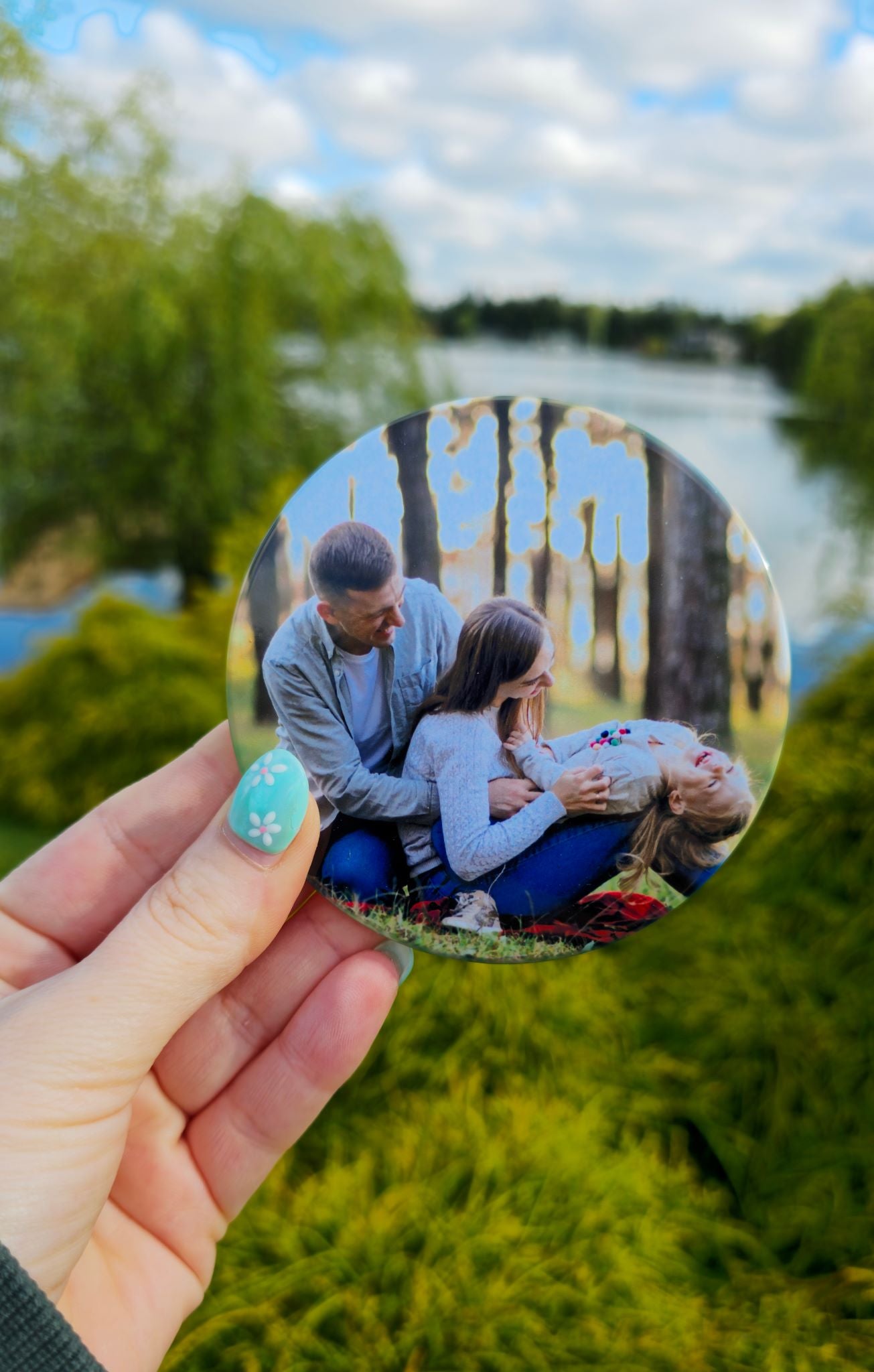Custom Sublimated Ceramic Coasters – 3.5" Circle | Personalized Drink Coasters