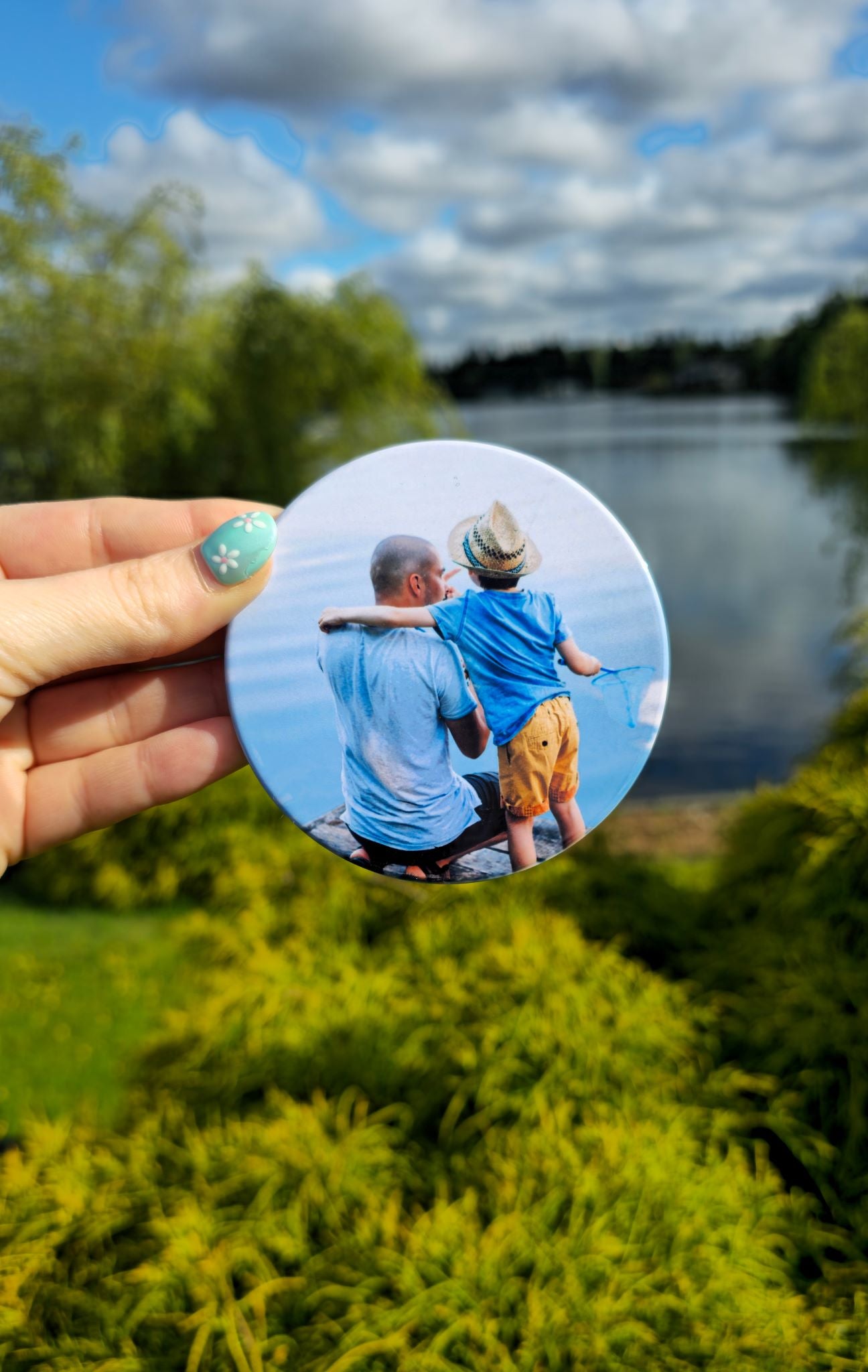 Custom Sublimated Ceramic Coasters – 3.5" Circle | Personalized Drink Coasters