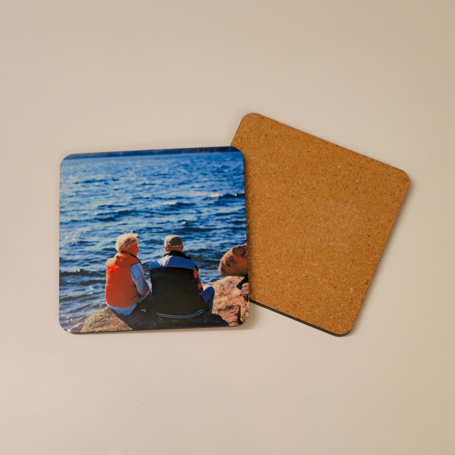 Custom Sublimation Coasters – 3.75" Square MDF Wood with Gloss Finish & Cork Backing