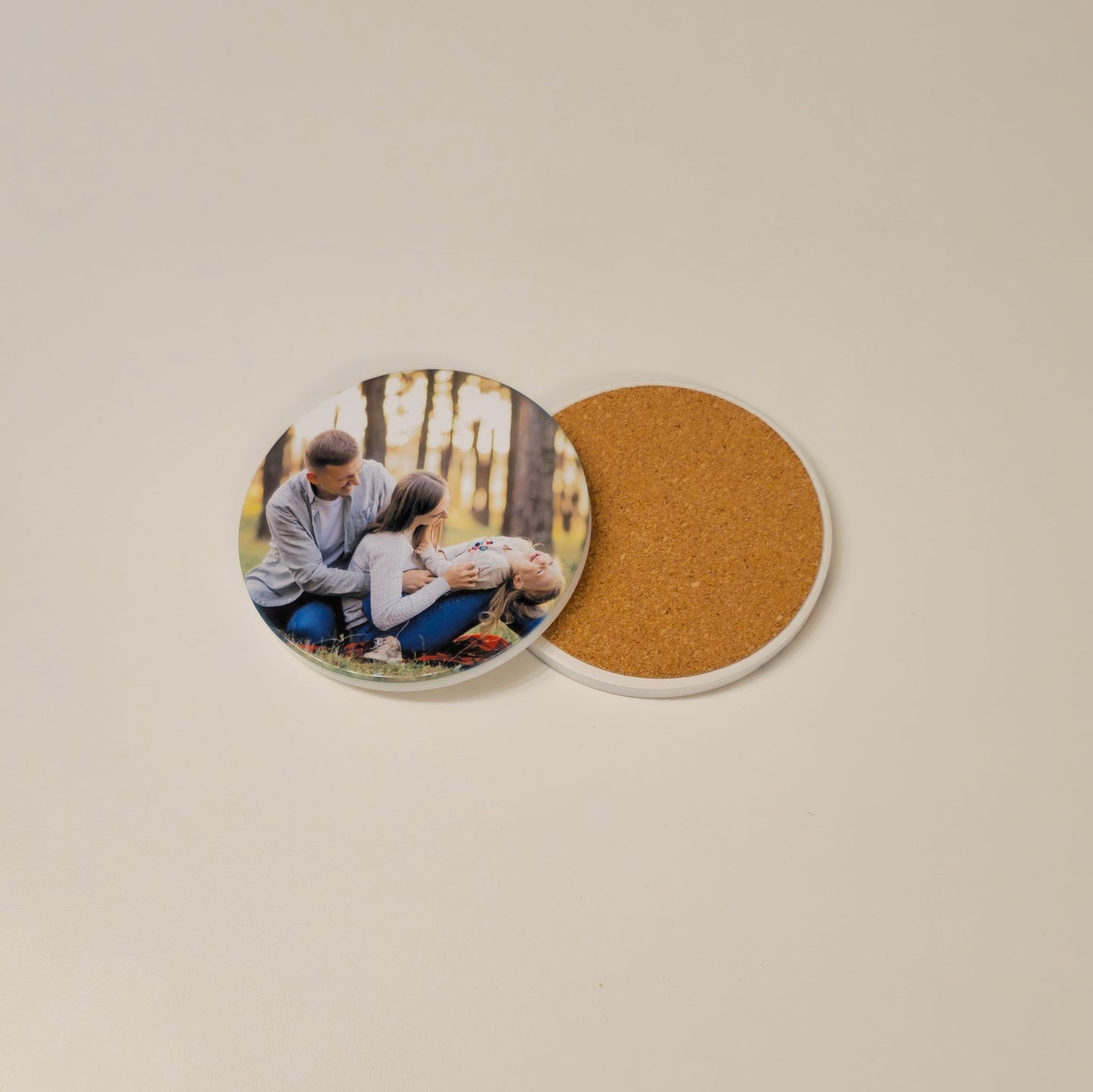 Custom Sublimated Ceramic Coasters – 3.5" Circle | Personalized Drink Coasters