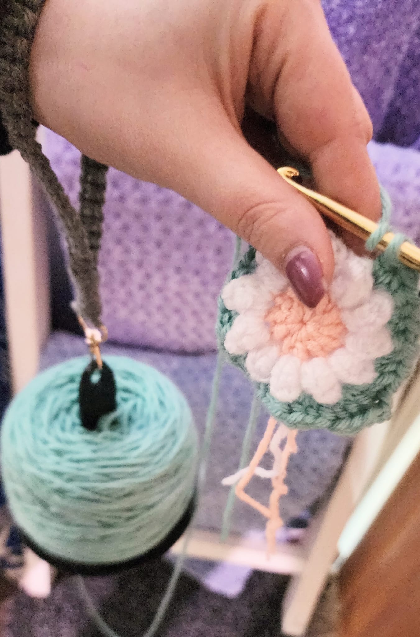 Yarn Holder | Portable Yarn Holder | Yarn Spinner | Portable Yarn Spinner | Yarn Tools | Portable Yarn Carrier | Wristlet | Gift for Crochet