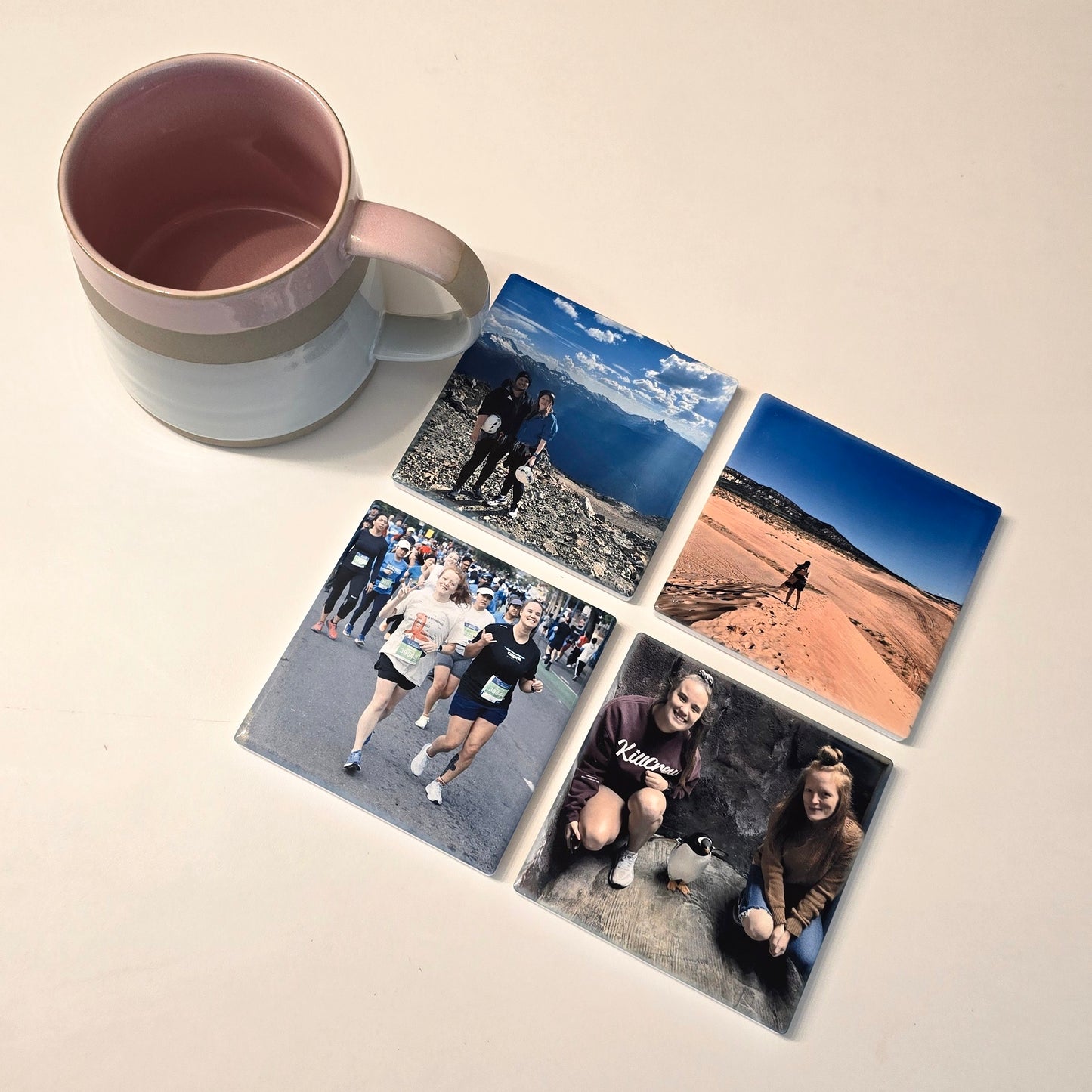 Custom Sublimated Ceramic Coasters – 3.75" Square | Personalized Drink Coasters