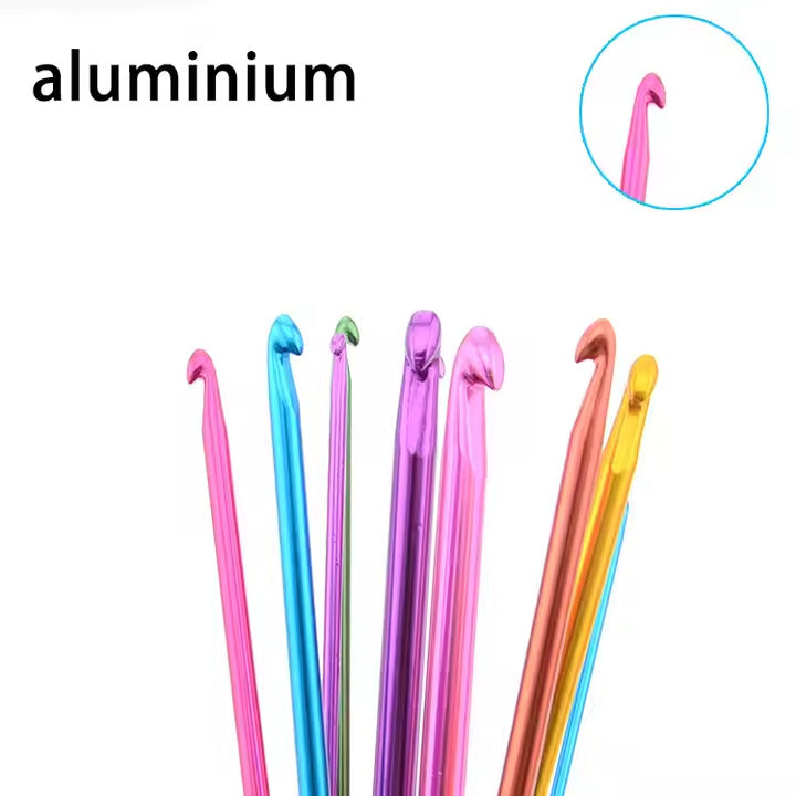 14pc Aluminium Crochet Hook Set 2mm - 10mm