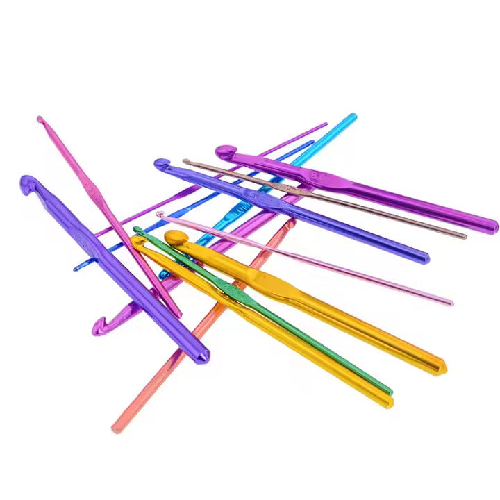 14pc Aluminium Crochet Hook Set 2mm - 10mm